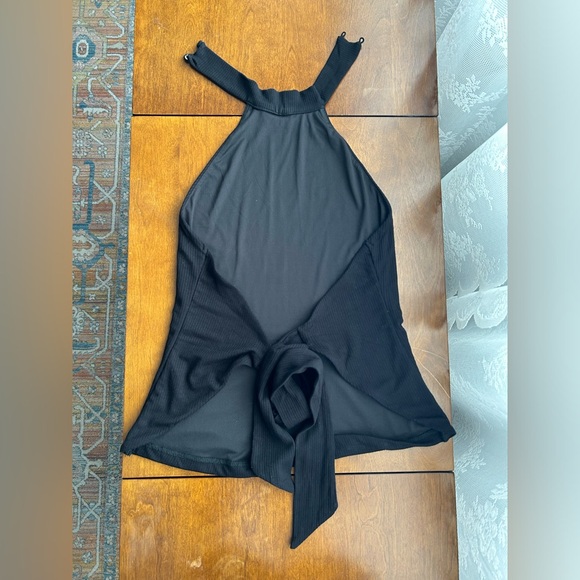 Dynamite Black Ribbed Halter Top w/ Tie Back - Picture 4 of 6